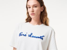 Женская хлопковая футболка Lacoste