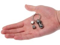 Брелок-капсула с игральными кубиками Acorn Dice Steel, Lion Steel, Нержавеющая сталь AISI 440, серебрянный, L/DD IN