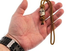 Темляк средний  коричневый с бусиной "Шлем Тевтонца"