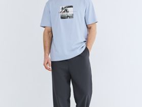 Футболка с принтом, Голубой