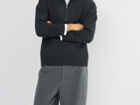 Джемпер с воротником-стойкой на молнии, Серый