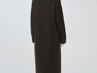 Платье-свитер с содержанием шерсти, Коричневый