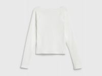 Лонгслив в рубчик для девочек, Белый