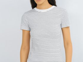 Футболка в рубчик, Белый