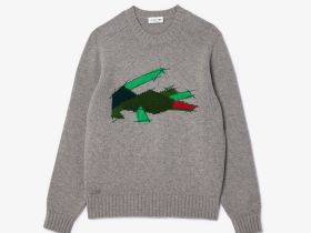 Мужской шерстяной свитер Lacoste с круглым вырезом