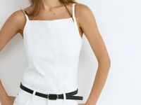 Жилет на тонких бретелях, Белый