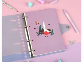 Тетрадь на кольцах в клетку MESHU "Quack-Quack" А5 80 л, с пластиковой обложкой