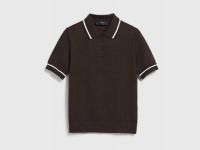 Базовый джемпер поло с коротким рукавом, Коричневый