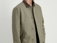 Утепленная куртка с вельветовым воротником