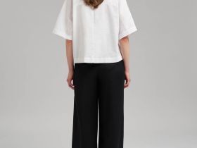 Свободная блузка изо льна и хлопка