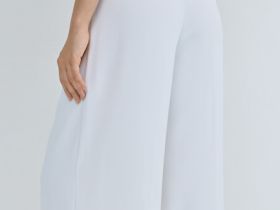 Прямые брюки со складками, Белый