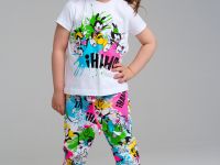 Брюки детские трикотажные для девочек, 2 пары в комплекте