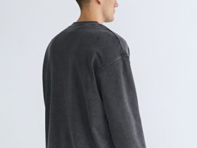 Свитшот с эффектом стирки, Серый