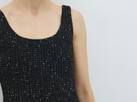 Твидовое платье мини, Черный