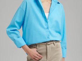 Свободная рубашка изо льна и хлопка