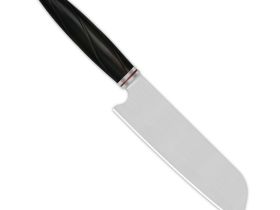 Поварской кухонный нож Сантоку QSP Mulan Series, сталь 14C28N, рукоять эбеновое дерево