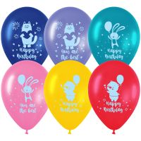 Набор воздушных шаров MESHU "Happy birthday" М12/30 см, 25 шт, пастель, ассорти