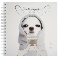 Скетчбук MESHU "Puppy"150*150 мм, 60 л, 120 г, на гребне, soft-touch
