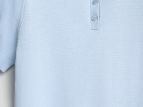 Базовый джемпер поло с коротким рукавом, Голубой