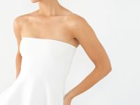 Трикотажный топ с баской, Белый