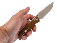 Складной нож SRM Terrier 258L-GW2, сталь 140Cr, рукоять песочный G10