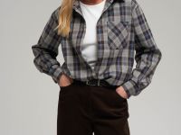 Рубашка прямого кроя в клетку