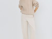 Джемпер с косами, Бежевый