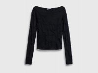 Джемпер с эффектом жатости, Черный