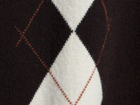 Джемпер поло с ромбами, Коричневый