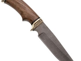 Нож Легионер, сталь дамаск, рукоять орех