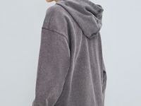 Толстовка на молнии с эффектом стирки, Серый