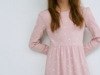Трикотажное платье c принтом для девочек, Розовый
