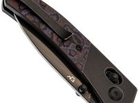 Складной нож Kansept Dako mirror DLC сталь S35VN, рукоять Ti/Purple Haze FatCarbon