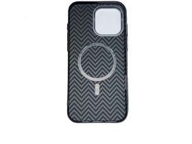 Чехол-накладка Luxo Life+ Magsafe для Apple iPhone 16 Pro Max пластиковый ромбовый узор черно-серый