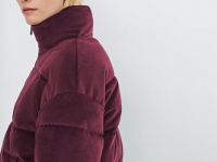 Утеплённая куртка из вельвета, Фиолетовый