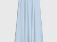 Атласная юбка миди А-силуэта, Голубой