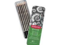 Набор карандашей чернографитных Derwent "Academy" 6 шт 3B-2H в метал кор