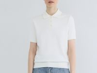 Базовый джемпер поло с коротким рукавом, Белый