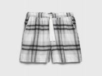 Пижамные шорты в клетку из фланели, Серый
