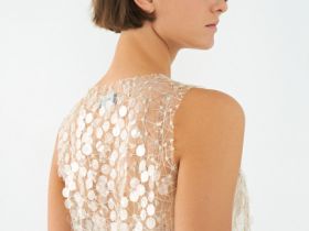 Полупрозрачный топ с пайетками, Желтый