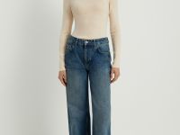 Трикотажный женский джемпер с длинным рукавом