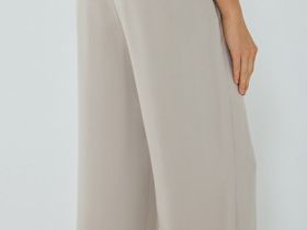 Прямые брюки с поясом на резинке, Бежевый