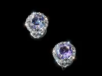 Пусеты из белого золота с танзанитами и бриллиантами э4742пс08210451