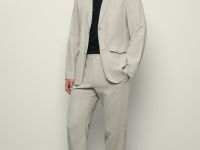 Брюки зауженного кроя с добавлением льна