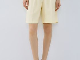 Шорты со складками, Желтый