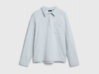 Толстовка с воротником поло на молнии, Серый