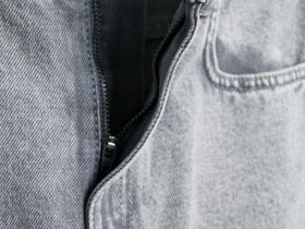 Широкие джинсы с высокой посадкой, Серый