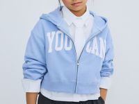 Толстовка на молнии для девочек, Голубой