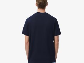 Мужская футболка Lacoste из плотного хлопка с рисунком крокодила