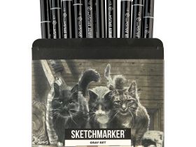 Набор маркеров Sketchmarker "Brush Pro Gray Set" 12 цветов в картонной упаковке